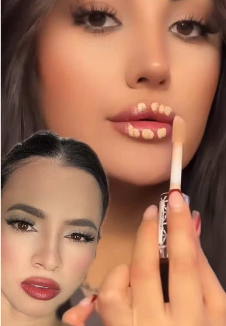 Truque de boca,batom… #makeup #batom #maquiagem 