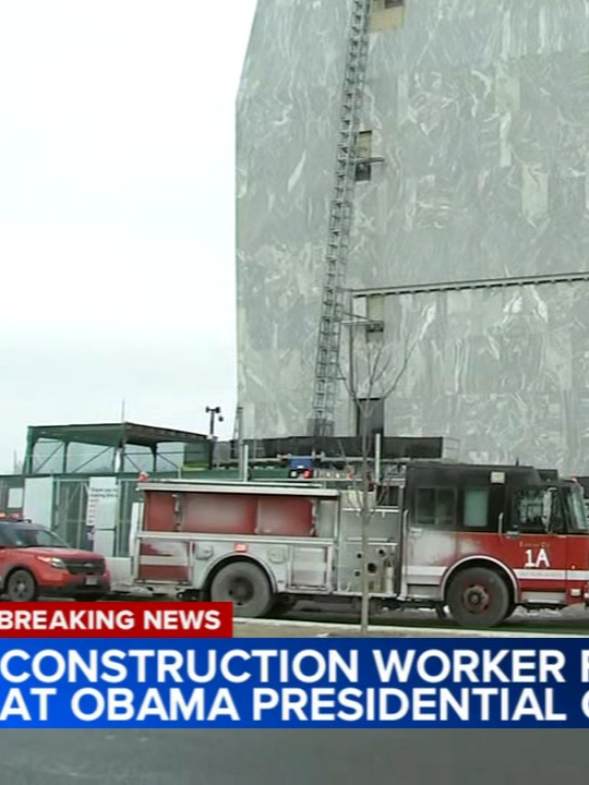 Chicago fire officials told ABC7 a worker at the Barack Obama Presidential Center on the South Side fell down a ventilation shaft a couple of floors, hitting the duct along the way. #news #chicagonews #chicago