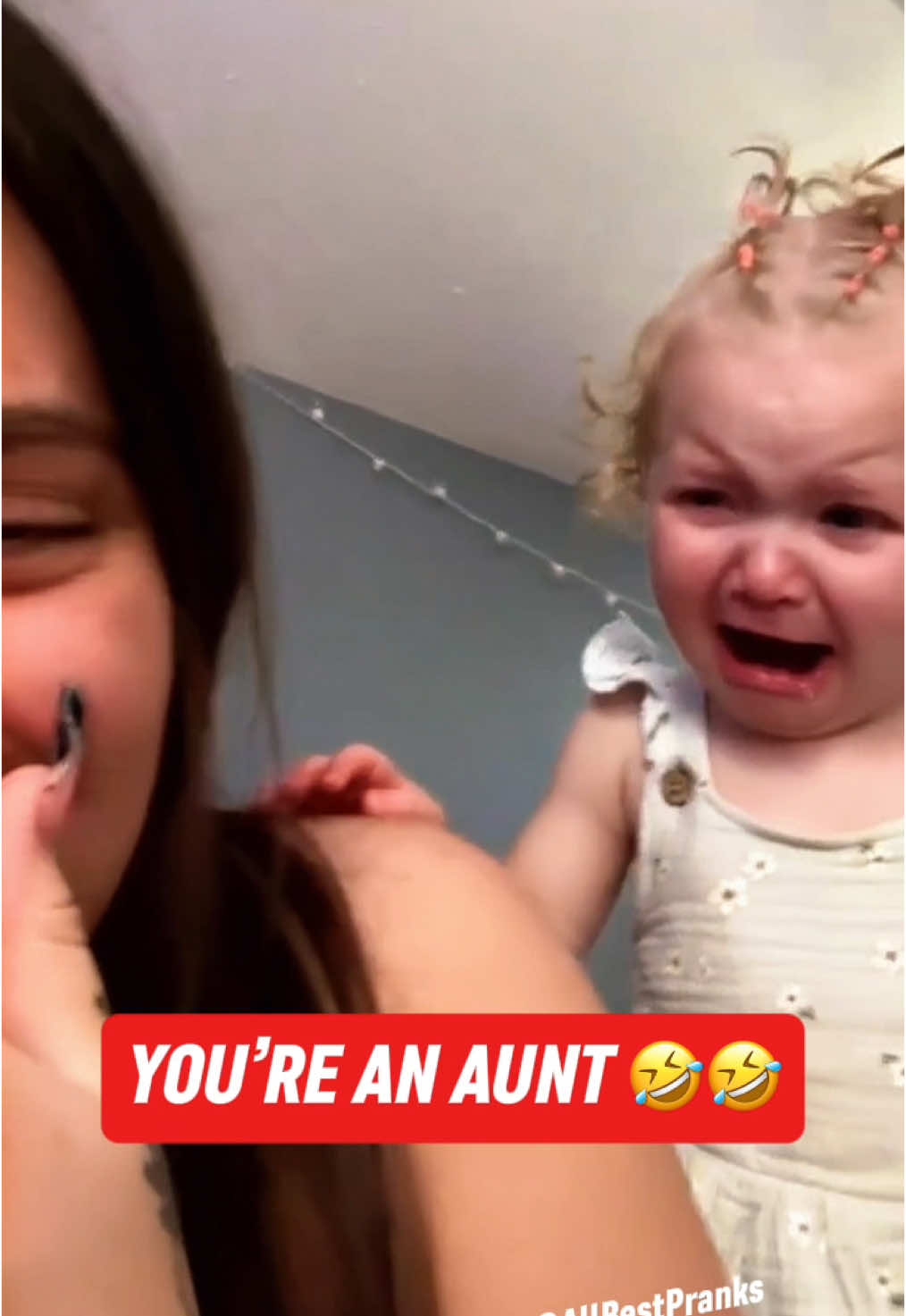 You’re an aunt ! Try to not laugh 🤣🤣 #aunt #prank #funny #scareprank #funnyprank #funnyvideos #scarecam #funnymoment #scare #troll #fyp #haha #funnyprankvideos 