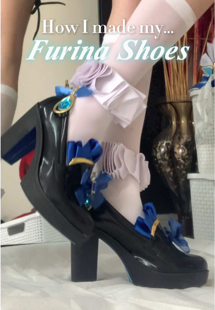 Now, some shoes for Lady Furina 🩵 #GenshinImpact #furina #tutorial #DIY #DIY #dicas #genshin #genshincosplay 