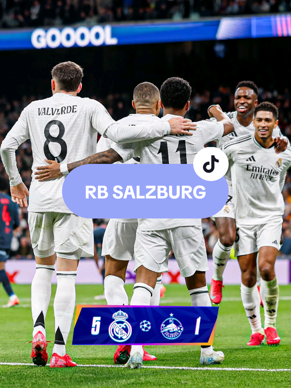 CHAMPIONS LEAGUE 24/25 REAL MADRID 5 - 1 RB SALZBURG #realmadrid #halamadrid #fyp 