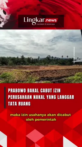 Prabowo Bakal Cabut Izin Perusahaan Nakal yang Langgar Tata Ruang #lingkarjateng #Lingkarjatengid #Lingkarnews #perusahaan #Pengusaha #pelanggaran #tataruang #pertanahan #kehutanan #hutanlindung #izin #pencabutan #izinusaha #prabowo #presidenprabowo #aparathukum #fypage #fyppppppppppppppppppppppp #fyp #fypdongggggggg #fypシ゚ #fypp #fypdong #fyppp #fypシ゚viral🖤tiktok #abcxyz 