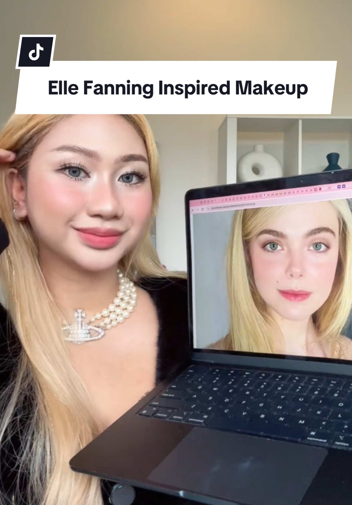 Replying to @1402 she’s so ethereal looking🫠🩵✨bener bener kaya boneka, i kinda like the makeup routine especially the velvety lips, (i used timephoria in the shade aurora) such a coincidence 😌💕 #fyp #foryoupage #makeup #makeuptutorial #ellefanning #makeuphacks #makeuptransformation #celebrity #celebritymakeup 