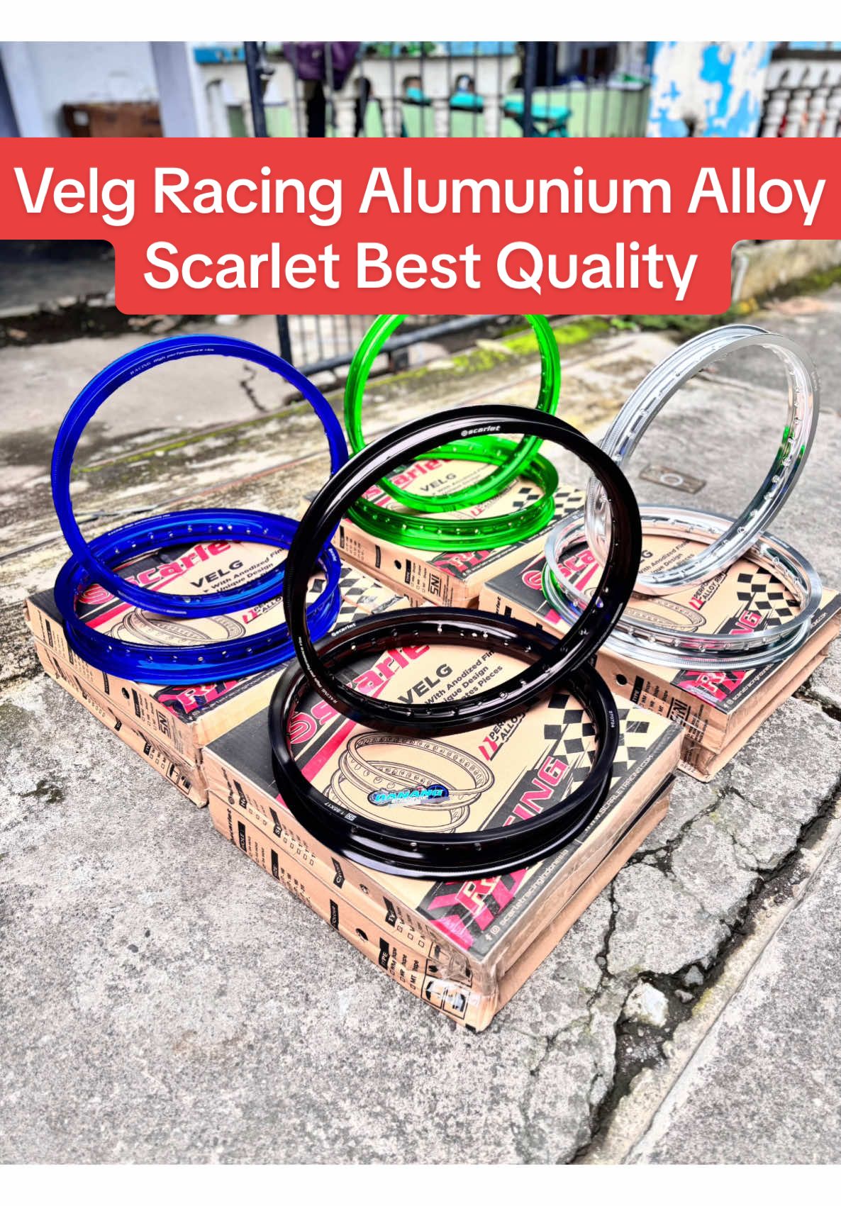 Velg Pelek Scarlet Model W Shape Ukuran 160 - 185 17 Warna Hijau Silver Biru Almunium Alloy 36 Hole    #CapCut #velgscarlet