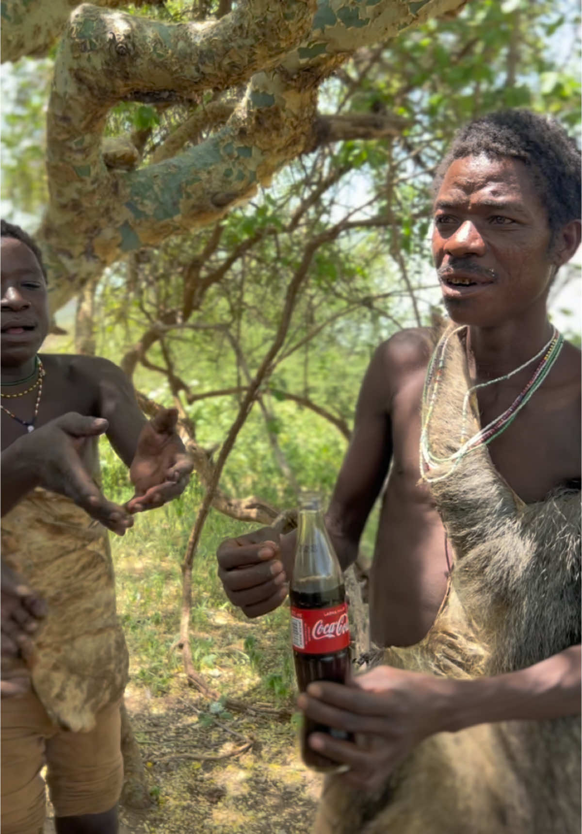 HADZABE | God must be crazy 😂😂 tasting the sweetness of @Coca-Cola , 😋😂😋😂💥💥 See how strange this drink look like 😂😂 #cocacola #fypシ゚viral🖤tiktok #tiktokindonesia #tiktokindia_ #creatorsearchinsights #hadzabetribe #tribalheritage #tiktokindonesia #massfollowing #hadzabelifestyle 