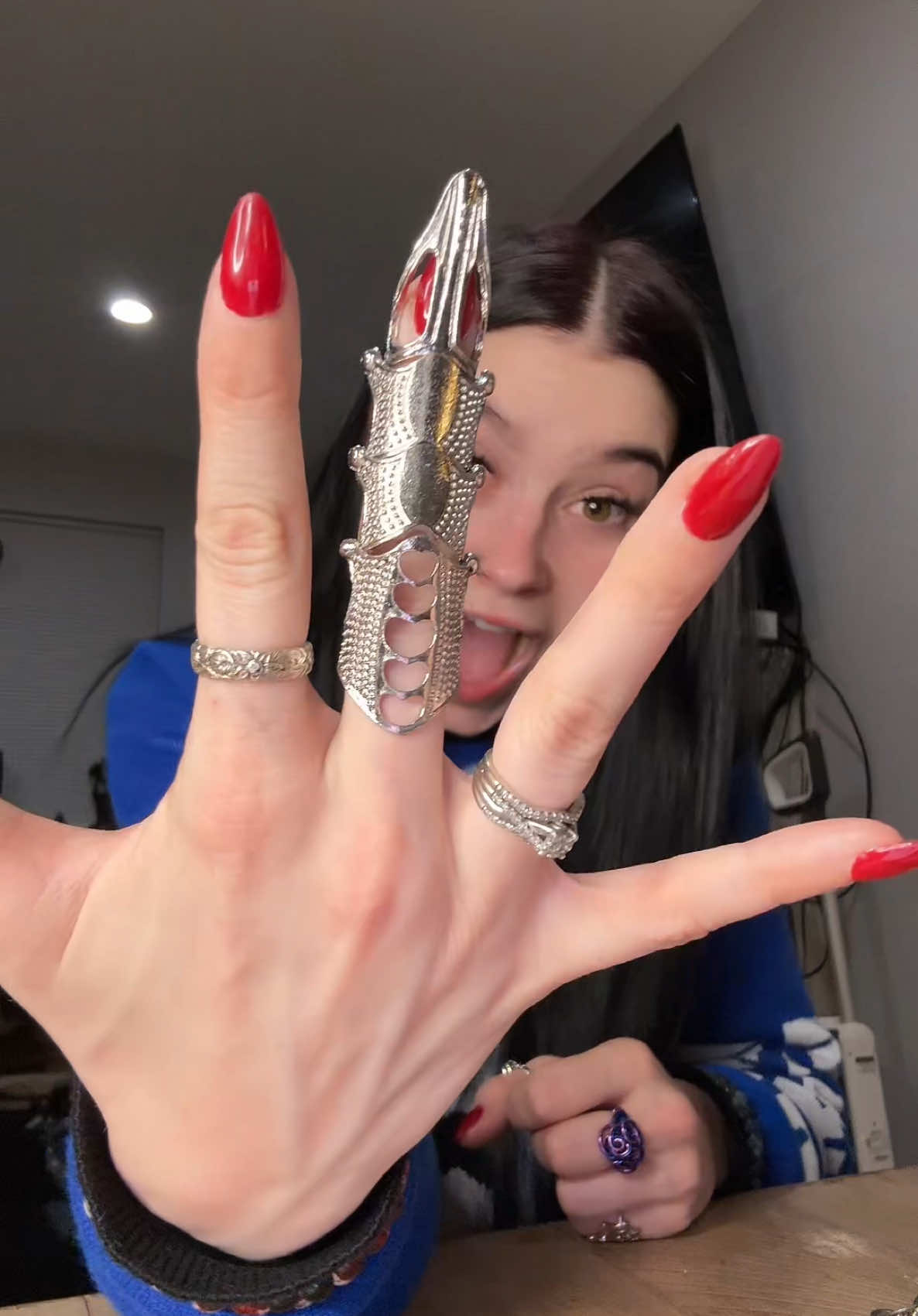 GOT THE COOLEST RING EVER!!!!! From this #mystery #jewlery #jar made by @shihtzumommy63 😍 #mysteryjewlerygirl #foryewwww #trendingvideo #fyp #unboxing #supportsmallbusiness #accessories #asmr #alt #handmadejewelry #mysterybox #nails #rings 