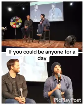 When @JPadalecki and @misha are asked who they want to be for a day ! #jaredpadalecki #mishacollins #jib2017 #jp #jayrod #spn #genevievepadalecki ! 