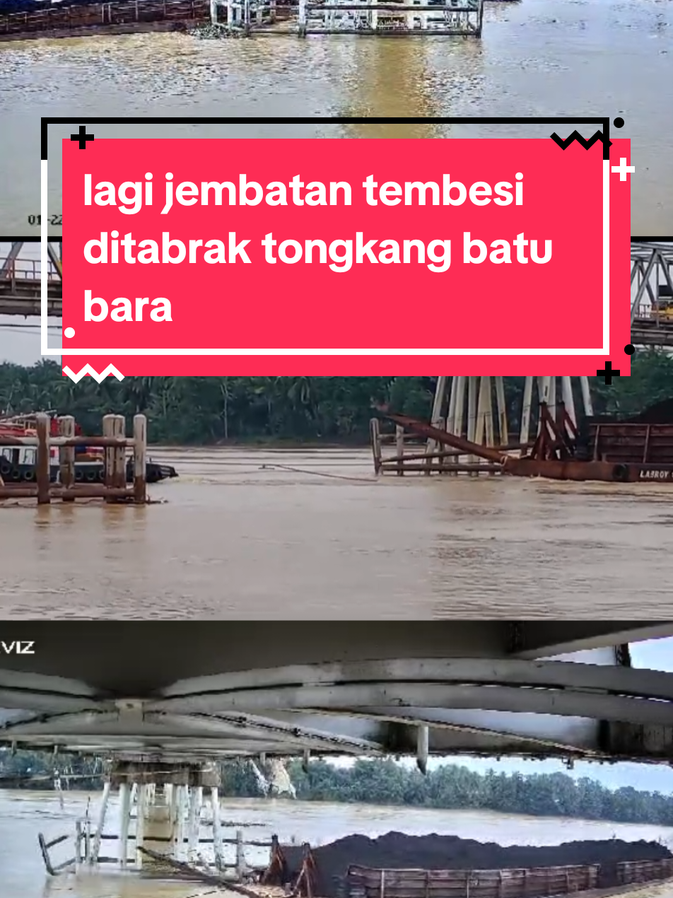 LOKAK ROBOH JEMBATAN NI BUAT TONGKANG BATU BARA Tongkang pengangkut batu bara kembali menimbulkan kerusakan setelah menabrak tiang pengamanan Jembatan Batanghari Tembesi pada Rabu (22/1/2025) sekitar pukul 14:28 WIB.  #jambi #batanghari #ceritajambi #jembatantembesi #kotajambi #fyp #viral #tongkangbatubara #tongkangtabrakjembatan #info #batubara #tabrakjembatan #fypシ #berita #jembatan #video #videoviral #rekamancctv #rekaman 