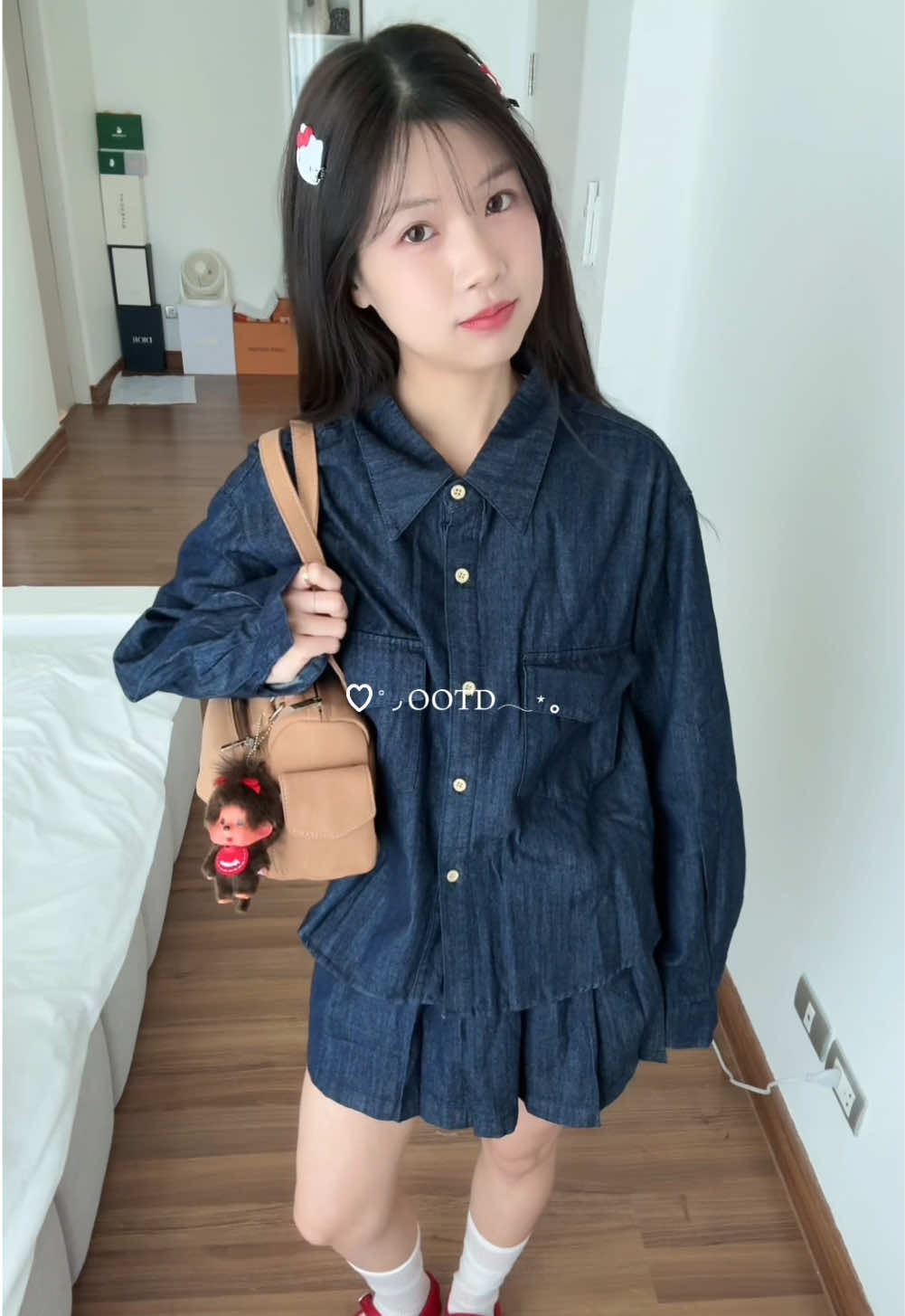 ลุคออนนี่ อันยองง🤎🍓 (Outfit/Bag: @Something_apparels | Shoe: standoil.th ) #OOTD #GRWM #fitcheck 