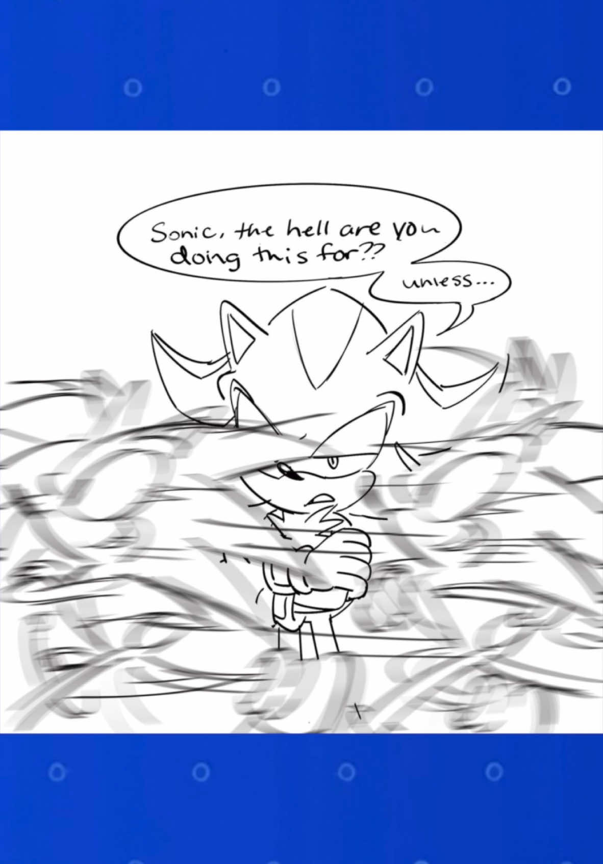 I’m down if anyone wants to run around me in circles 🥺 #sonadow #comicdub #shadowthehedgehog 