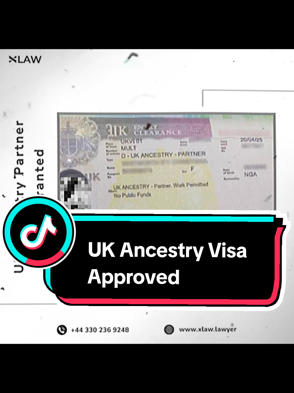ancestry dependent visa approved!  contact X Law for any enquiries related to UK Immigration. call +44330 236 9248 or visit xlaw.lawyer  #ukimmigration #manchesterlawyer #spousevisa #ukvisa #fypシ #XLawExperts #ImmigrationSuccess #FamilyReunited #visagranted 