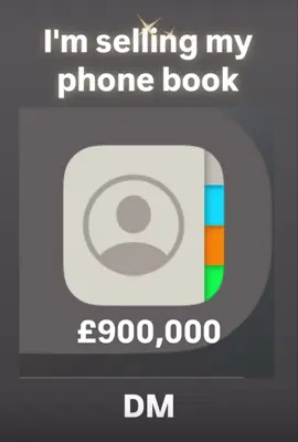 I’m Selling my phone book! I have everything and more DM £900,000