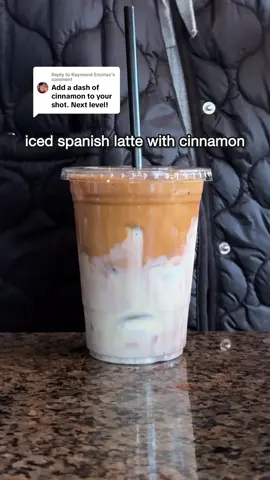 Replying to @Raymond Encinas truly was next level lol I’m always going to put cinnamon now. #coffee #coffeetime #coffeetiktok #coffeeathome ##coffeeroutine##icedcoffee##icedcoffeeathome##espresso##spanishlatte##coffeelover