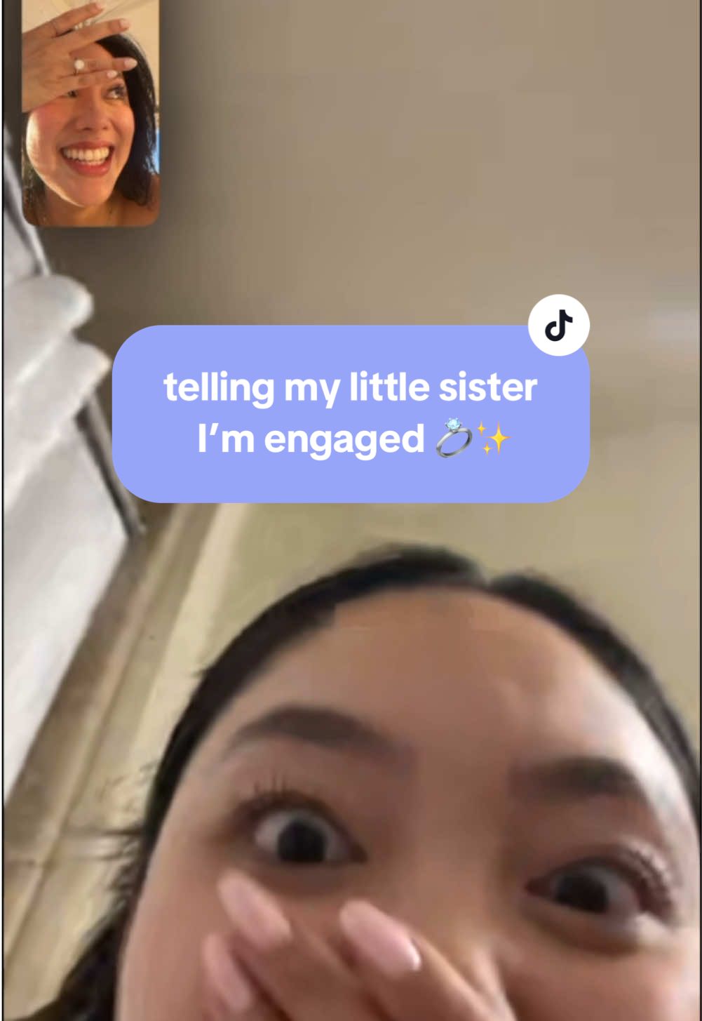 peak little sister energy  #engaged #engagement #engagementreaction #engagementring #proposal #sister #sisters #littlesister 