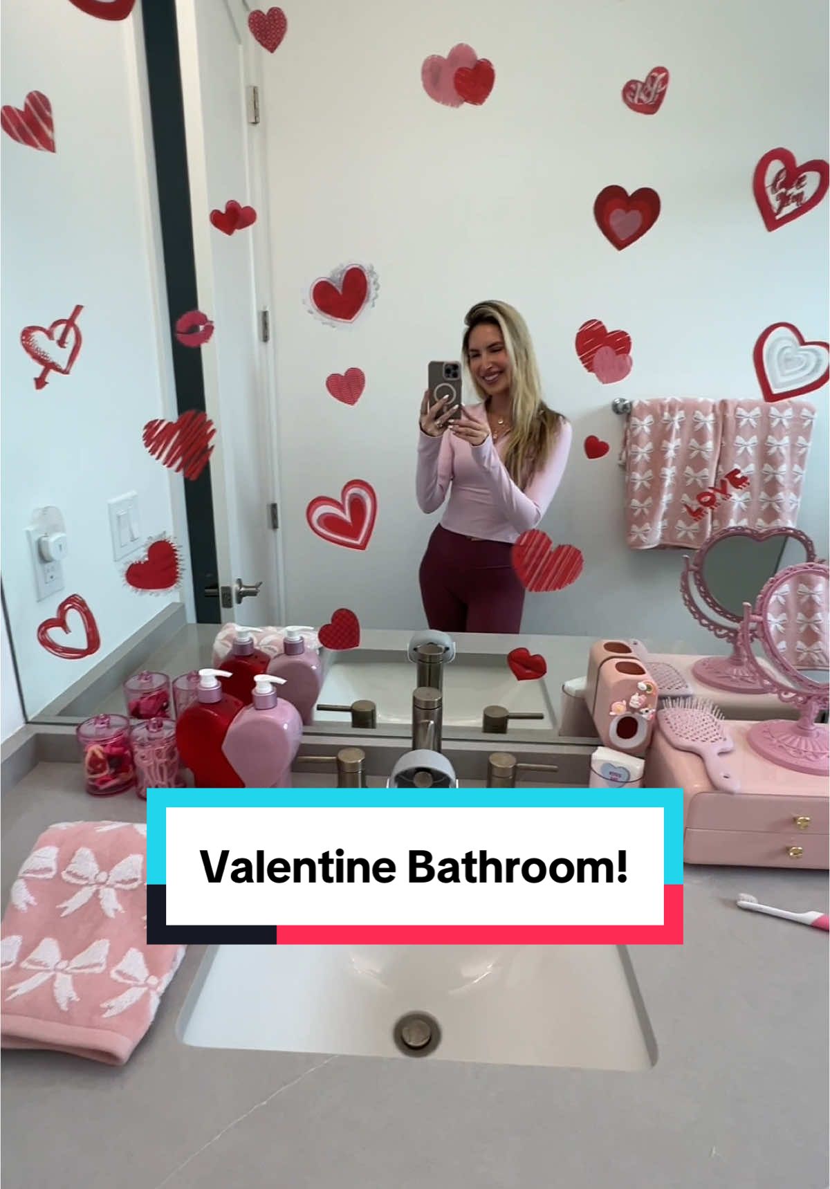 I hope she likes it!! 🙏🏼 Restocking and organizing my 5 year old’s bathroom for Valentines Day! ❤️