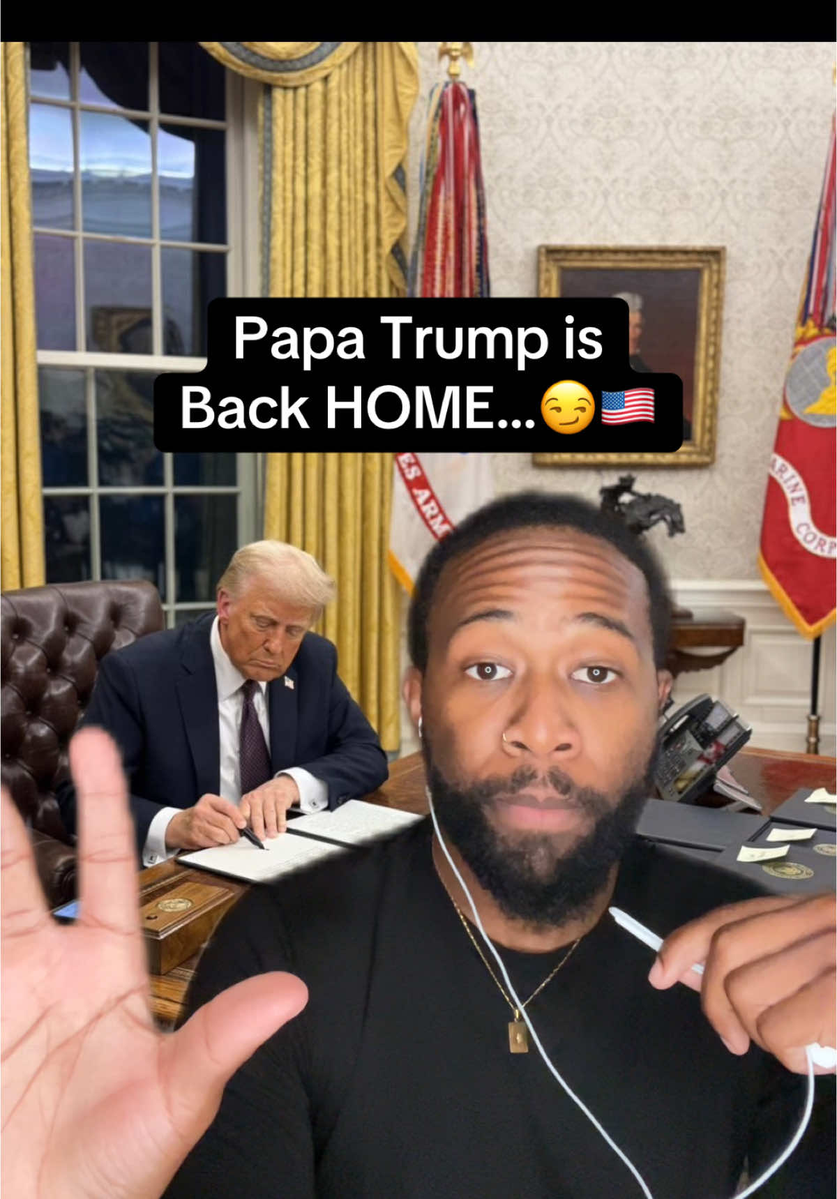 Papa Trump is Back HOME…(you can thank us later)😏🇺🇸 #maga #america #trump 