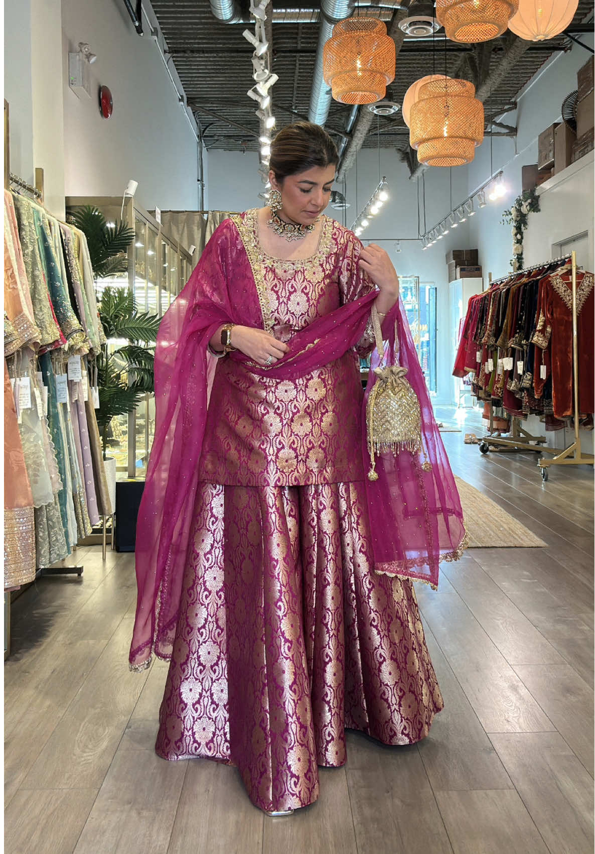 WhatsApp us for info, link in bio #brocade #sharara #weddingvibes #indianoutfitideas #indianoutfit #indianwedding #tiktokindia_ #surrey #grwmroutine 