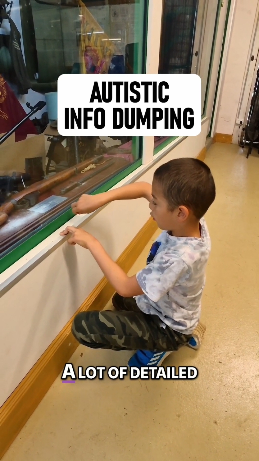 Info dumping is when an autistic person passionately shares a lot of detailed information about a topic they love. It’s not just about facts, it’s their way of connecting and expressing excitement. While it might seem overwhelming to some, it’s often a sign they feel safe and comfortable with you. Listening to an info-dump is an opportunity to show interest, build connection, and understand their world. It's not just talking, it’s their unique way of sharing joy and building relationships. #autism #autistic #infodumping #parentingtips 
