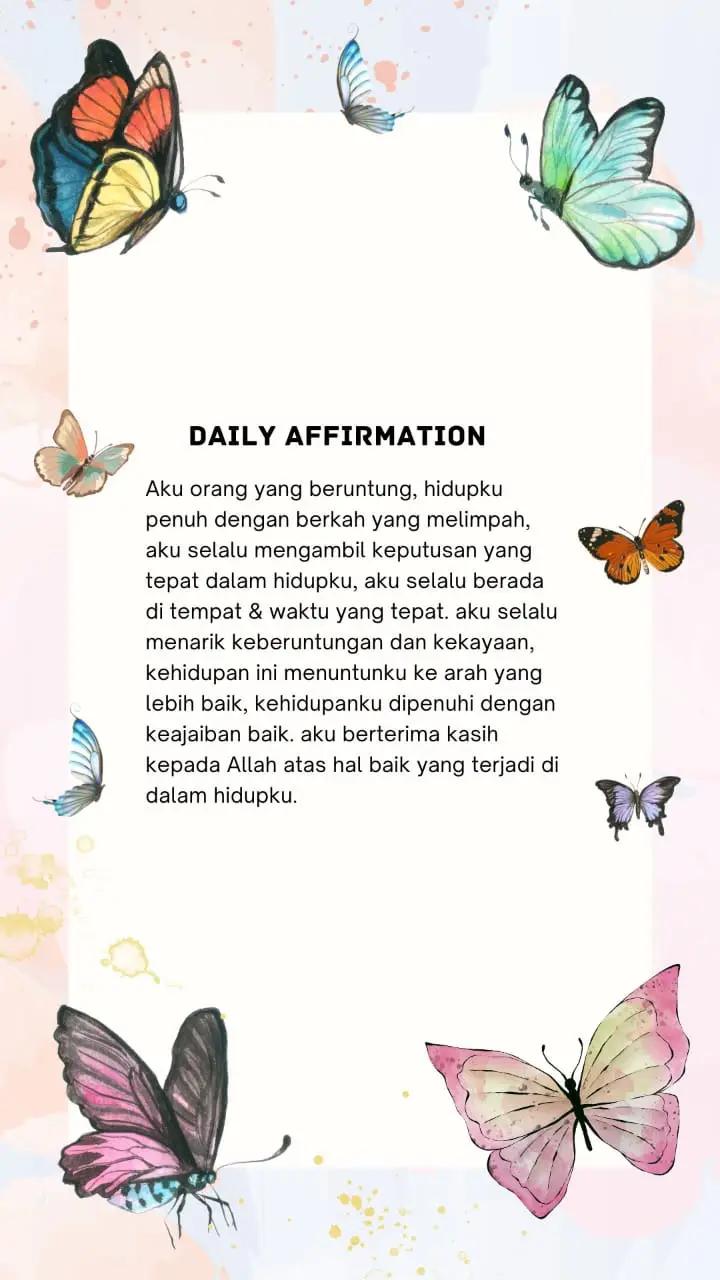 Karena banyak banget DM yang masuk buat minta Wallpapernya,, aku upload ulang ya afirmasinya. Kalian bisa download di sini ya temen-temen🥰 #afirmasipositif #afirmasipagi #manifesting #growthmindset #selfawarenessjourney #selfdevelopment 