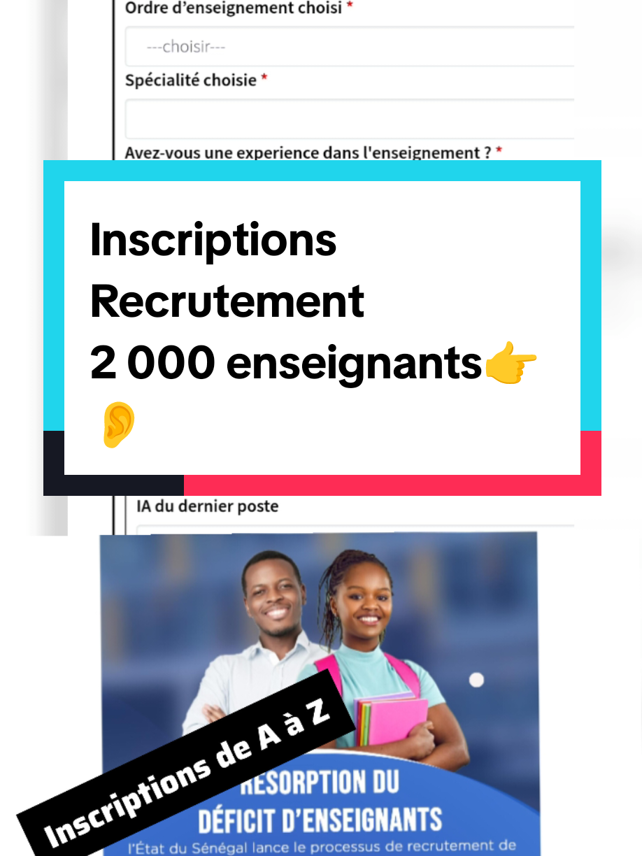 Recrutement 2000 enseignants inscriptions de A à Z... @CONCOURS FASCICULE ENCADREMENT @UCAD ÉTUDIANTS INFOS💯🖲️🎤 @CONSEILS JURIDIQUES @UCAD 