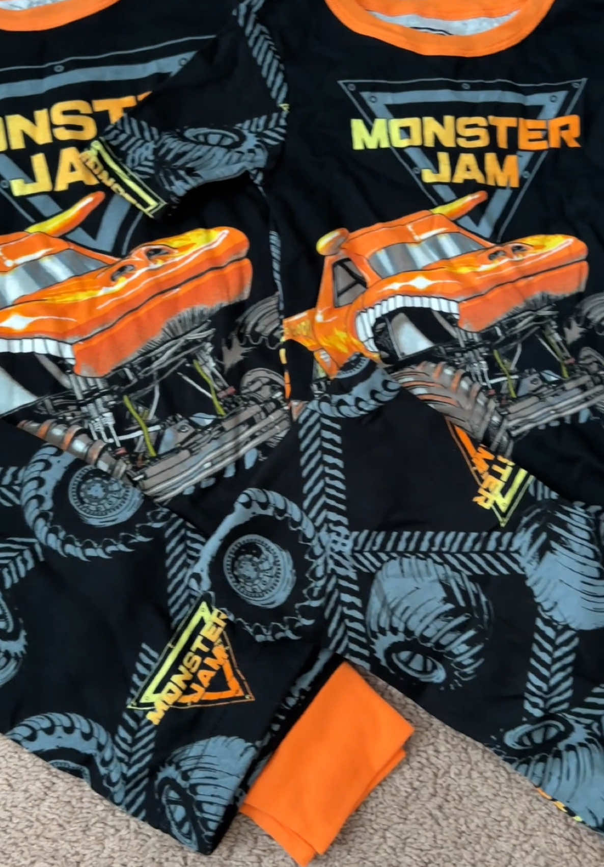 will circle back once they’re assembled🫡 🔗🔗🔗 in the comments! i feel like walmart only ever had monster jam clothes in toddler sizes but they have a ton of boys ones right now! #monsterjam #monstertrucks #valentinesbaskets