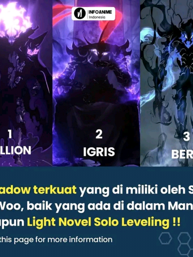 #giaaja Top 3 Bawahan Terkuat☠️#sungjinwoo #bellion #igris #beru #sololeveling #fyp 