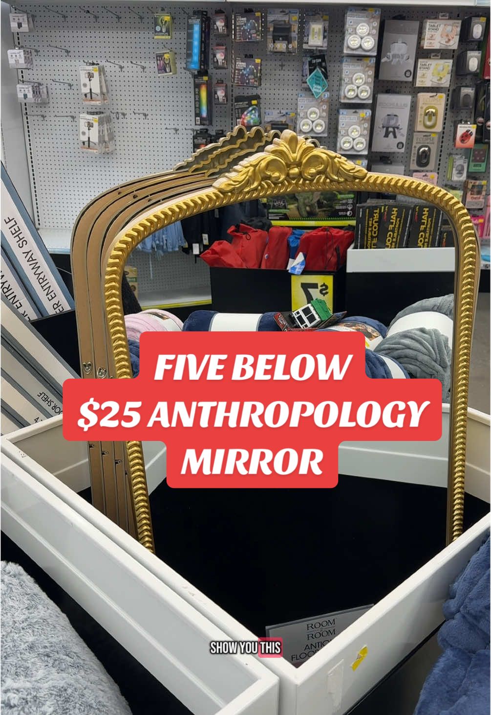 ANTHROPOLOGY MIRROR AT FIVE BELOW⁉️ @Five Below five below shopping finds. Come shop with me at five below. Gold mirror at five below. $25 gold mirror. Affordable home decor shopping. #fivebelow #fivebelowfinds #fivebelowhaul #anthropologymirror #goldmirror #fivebelowmusthaves #fivebelowdecor #homedecor #viralmirror #comeshopwithme #shopwithme #shoppinghaul 