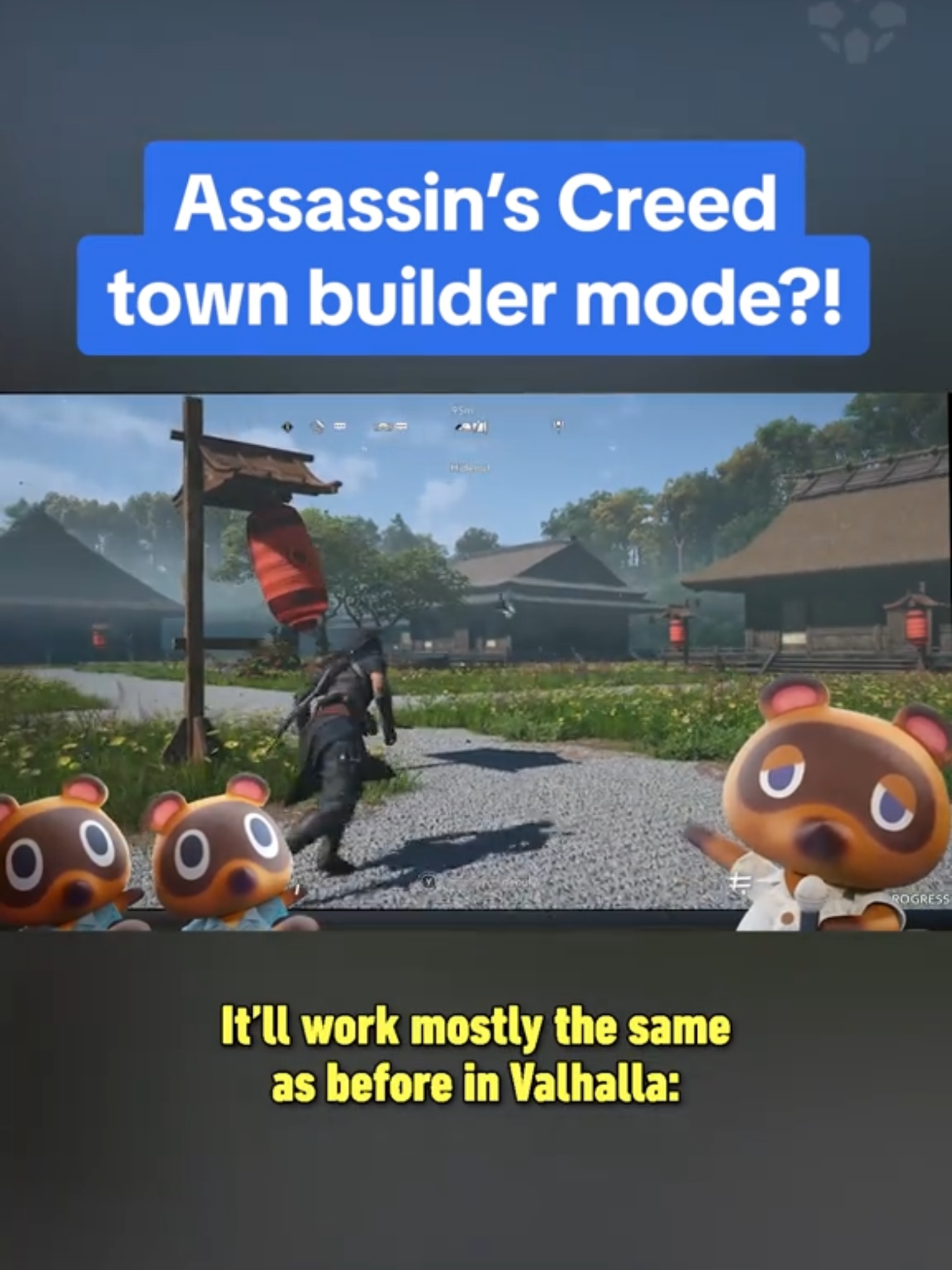 Assassin's Creed Shadows has an Animal Crossing-like mode?! We're IN. #assassinscreed #shadows #animalcrossing #assassinscreedshadows #town #builder #customize #life #sim #simulator #gameplay #assassinscreedvalhalla #valhalla #hideout #base #ign #gaming #preview #tomnook