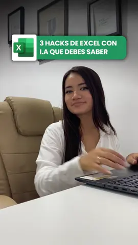 Usa inteligencia artificial en Excel con estos 3 hacia. 😏🔥 #excelbasico #inteligenciaartificial #excel #exceltips 