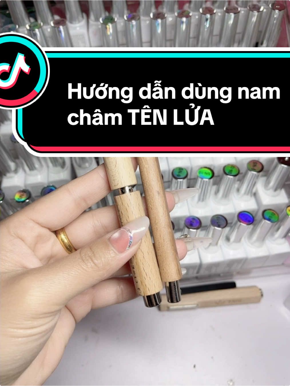 Nam châm tên lửa lên hiệu ứng tròn bề mặt móng #nails #xuhuong 