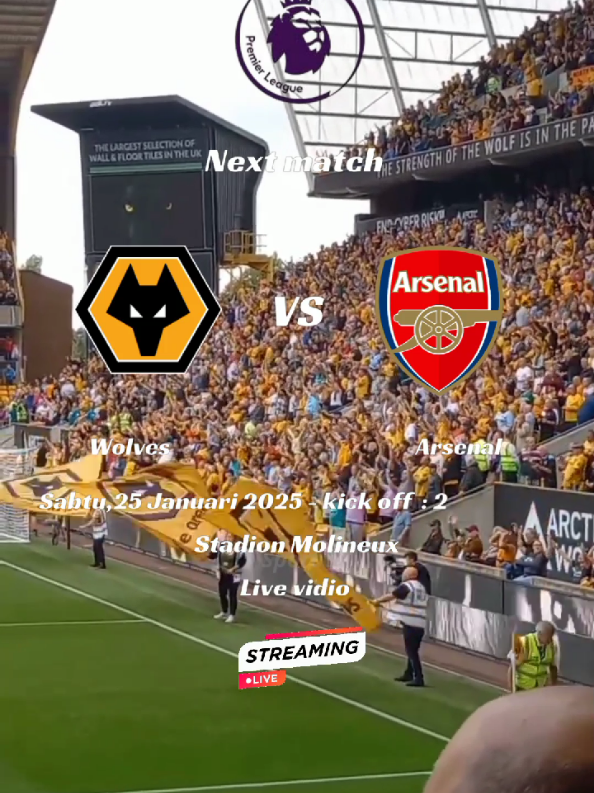 jadwal liga Inggris pekan ke 23 - Wolves vs Arsenal #jadwalbola #PremierLeague #sports #football #Soccer #arsenal #viral #fyp 