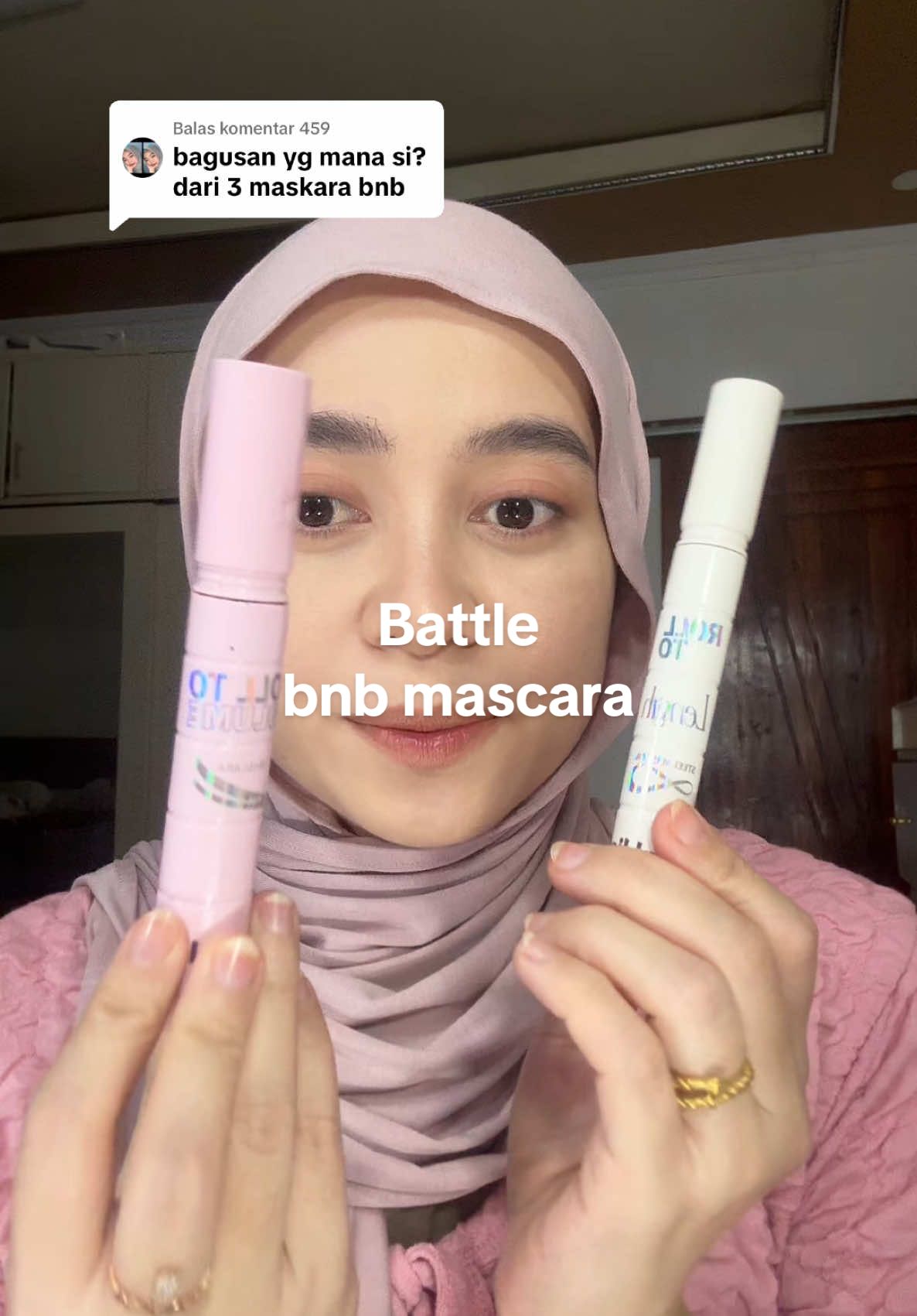 Membalas @459 mascara barenbliss pink vs. putih, kira-kira bagusan yg mana yaaa?🤔 #fyp #battle #mascara #makeup 