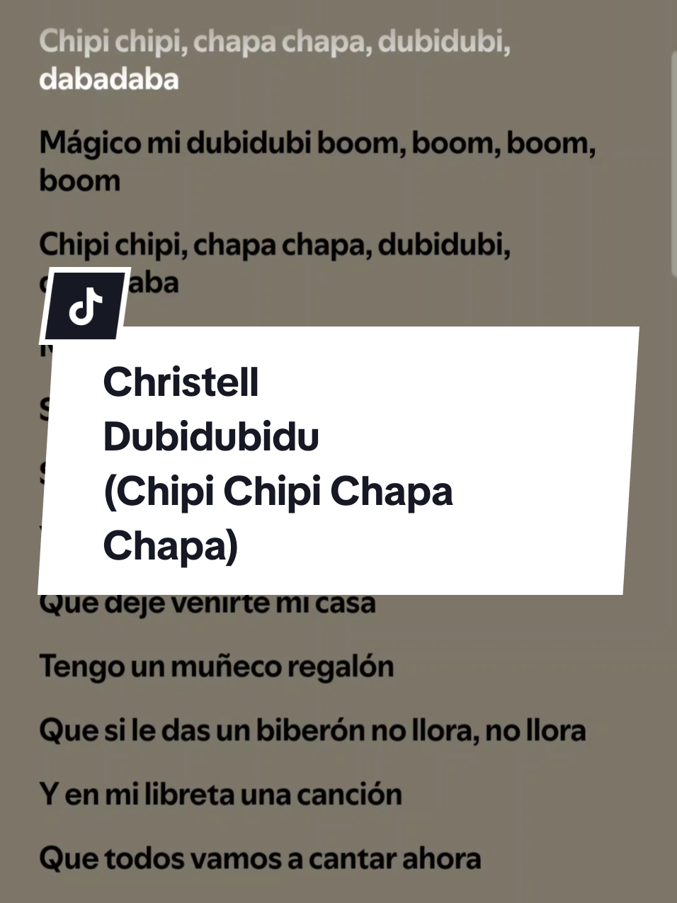 Christell - Dubidubidu (Chipi Chipi Chapa Chapa) #christell #dubidubidu #dubidubiduchristell #christellsong #dubidubiduyrics #chipichipichapachapa #dance #challenge #dancechallenge #singalonglyrics #songlyrics #songwithlyrics #musiclyrics #lyricsvideo #songlyrics #lyricsvideosongs #spotify #fyp #fypシ #fypviral #chile  #chileansinger #chilesong
