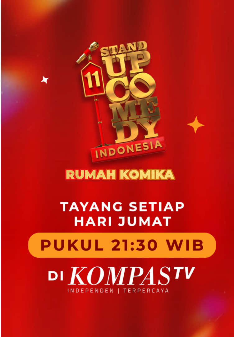 Siap-siap, Show 3 SUCI 11 bakal bikin malam kamu lebih seru! Bersama host super gokil GJLS  dan 9 finalis terbaik siap bikin ketawa pecah sepanjang malam! 😆✨ Dukung jagoanmu dan jangan lupa nonton Show 3 SUCI 11 hari Jumat, 24 Januari 2025 pukul 21.30 WIB hanya di Kompas TV! #SUCI11RumahKomika #SUCI11 #RumahKomika 📺: kompas.tv/live 