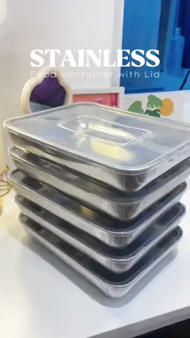 FOOD SAFE - STAINLESS STACKABLE FOOD CONTAINER - SET OF 5 #foodgrade #foodcontainer #stainless #mealprep #stackble #mealplans #plating #foodsafey #footstorage