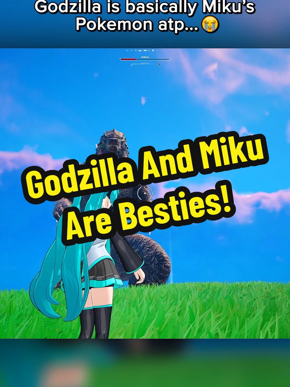 Miku and Godzilla are such an iconic duo 🥺 #fortnite #chapter6 #season1 #fyp 