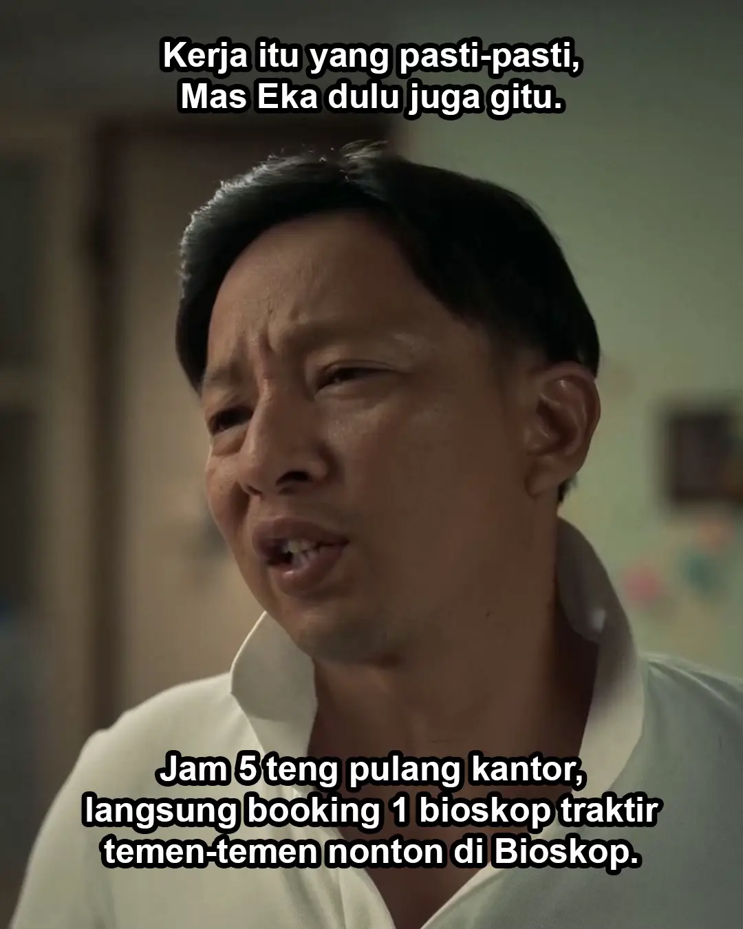 Nah kayak Mas Eka, kerja tuh yang pasti tuh pulangnya teng go jam 5. Iya kan mas Eka #RinggoAgus? 😬 Jadinya bisa main dulu nonton ke bioskop bareng temen sekantor. Tonton 1 Kakak 7 Ponakan hari ini. 😍  @1kakak7ponakan  #1Kakak7Ponakan #SaKaTuPo #1K7P #kakak #ponakan #keluarga #filmkeluarga #rekomendasifilm #filmbioskop #bioskopindonesia #yandylaurens #kerja #tenggo #pulang #fyp #fypシ #tiktoktainment 