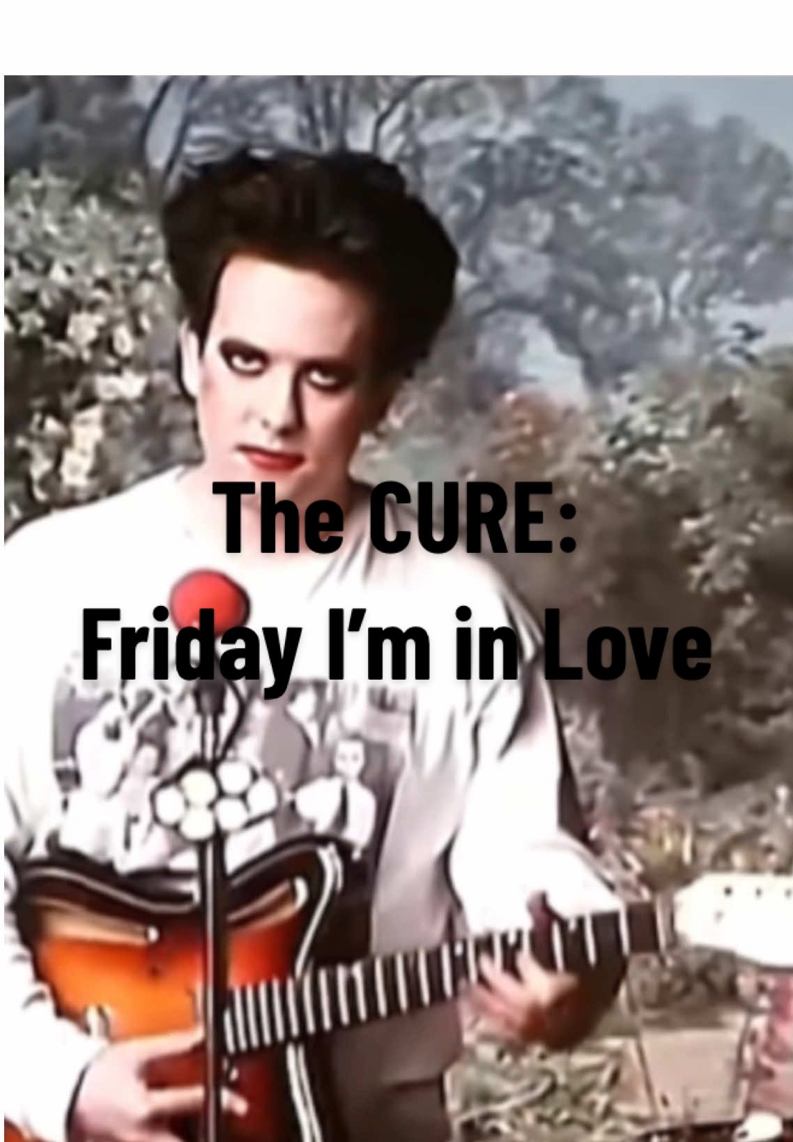 Happy Friday – Enjoy the weekend! The CURE: Friday I’m in Love (4K HD 1992) The video, directed by Tim Pope, features the band performing the song in front of various backdrops on a soundstage, in homage to French silent filmmaker Georges Méliès: the video features the appearance of characters from his The Eclipse, or the Courtship of the Sun and Moon. Throughout the video the band play with various props and costumes while several extras wander around, causing chaos and ultimately trashing the set. Tim Pope makes a cameo at the beginning, riding a rocking horse and yelling out high-pitched stage directions through a plastic megaphone after inhaling helium from a balloon. The band’s Japanese make-up artist also makes an appearance. The final shot is of bassist Simon Gallup crouching and peering into the camera while wearing a bridal veil and holding some champagne. The producer of “Friday, I’m in Love”, Dave M. Allen, makes an appearance in the background, also holding up props. Another oddity is the band’s name on the drum—a scrawled “The Cures” rather than the band’s singular name. #thecure #postpunk #alternative #goth #janglepop #pop #poprock #90s #anni90 #fridayiminlove #friday #alternativerock