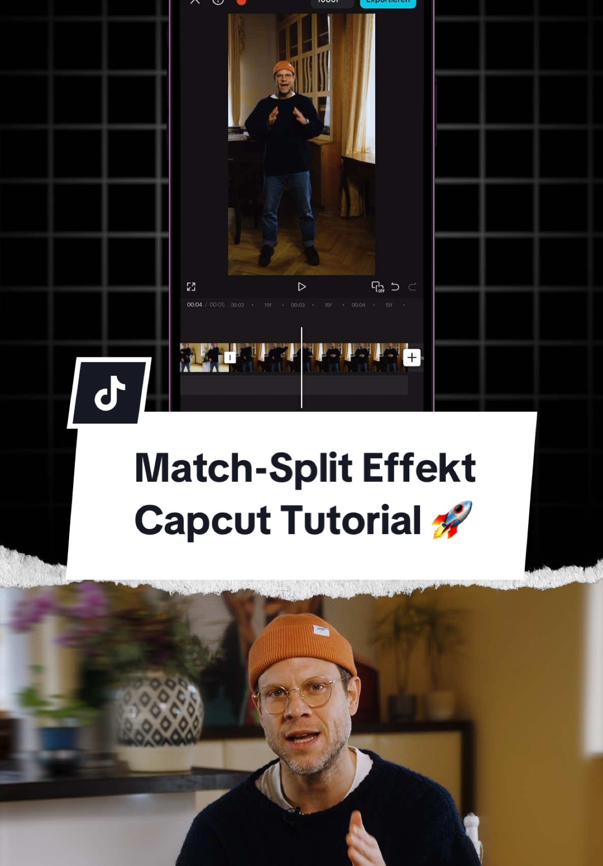 👉 So machst du diesen coolen Match-Split Effekt.  🔴 Im Optimalfall hast du schon bei der Aufnahme darauf geachtet, dass der Bildausschnitt gleich ist. Ansonsten musst du es im Schnitt etwas anpassen. 📸 @IVAN FILATOV  #einfachdan #fragdendan #capcut #tutorial