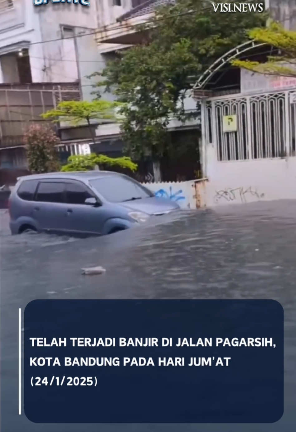 Telah terjadi banjir di Jalan Pagarsih, Kota Bandung pada hari Jum'at (24/1/2025) #tiktokberita #visinews #fypシ゚ #fypdong 