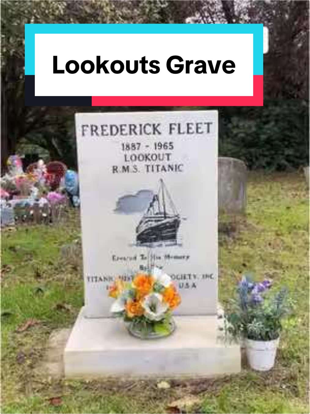 The unsung Grave of Titanic’s Lookout #titanic #cemetery #grave #history #titanicgrave #southampton #iceberg #titanicmovie #burial #england #graveyard #fyp #lookout #frederickfleet 