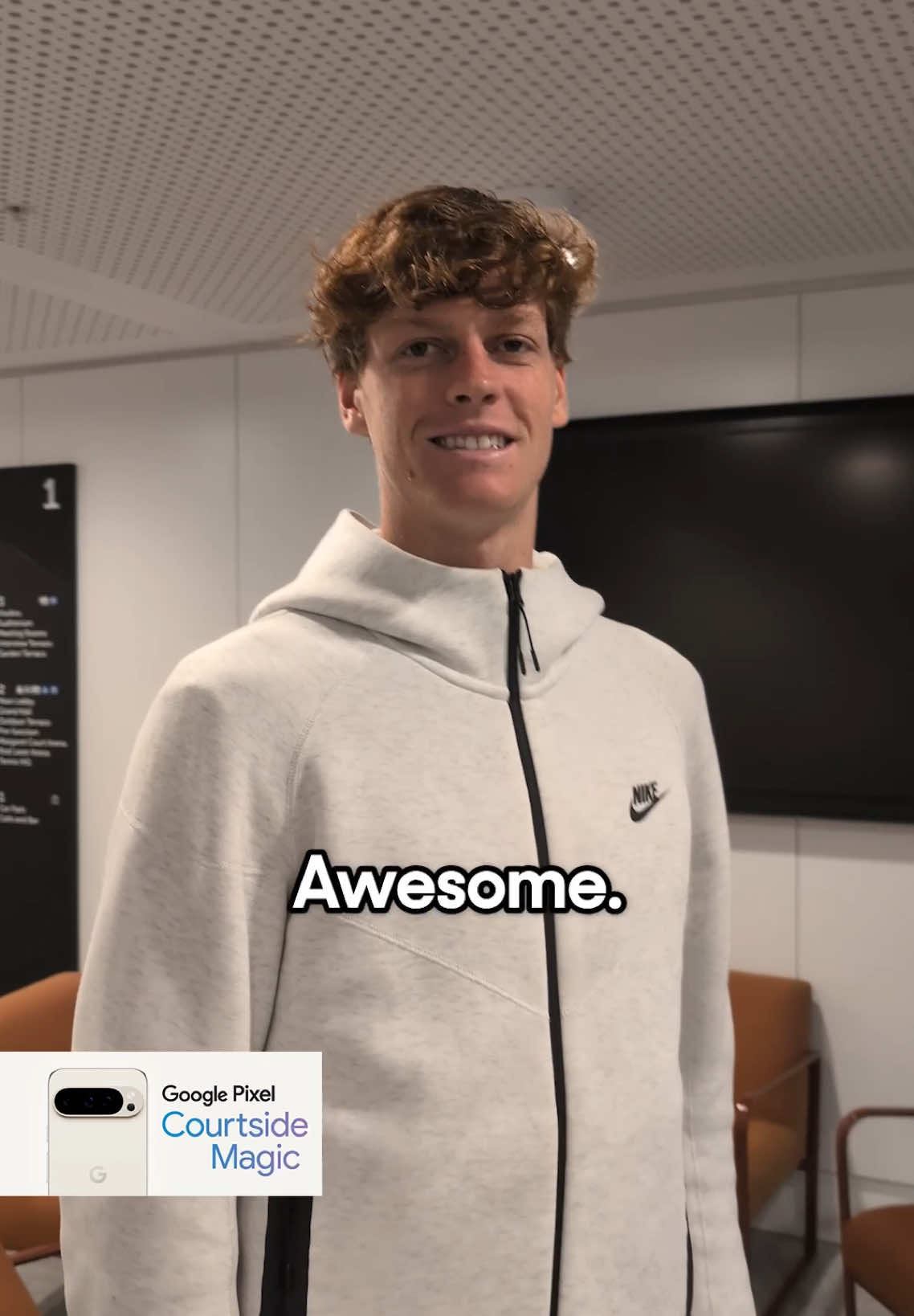 Welcome to the AO magic show 🍿 @Google Pixel #Sponsored  #CourtsideMagic with Jannik Sinner, Olivia Gadecki and John Peers  #Pixel9 Pro