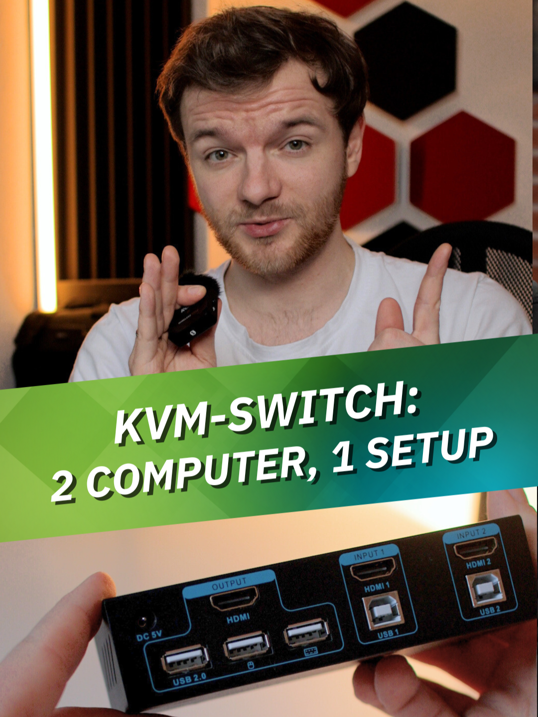 2 Computer, 1 x Maus & Tastatur? Die Lösung heißt KVM-Switch! Mit diesem cleveren Gerät steuerst du mehrere Computer mit einem Setup – inklusive Monitore und USB-Geräte. Perfekt fürs Homeoffice! #techtok #pc #windows #mac #LifeHack #lernenmittiktok #homeoffice