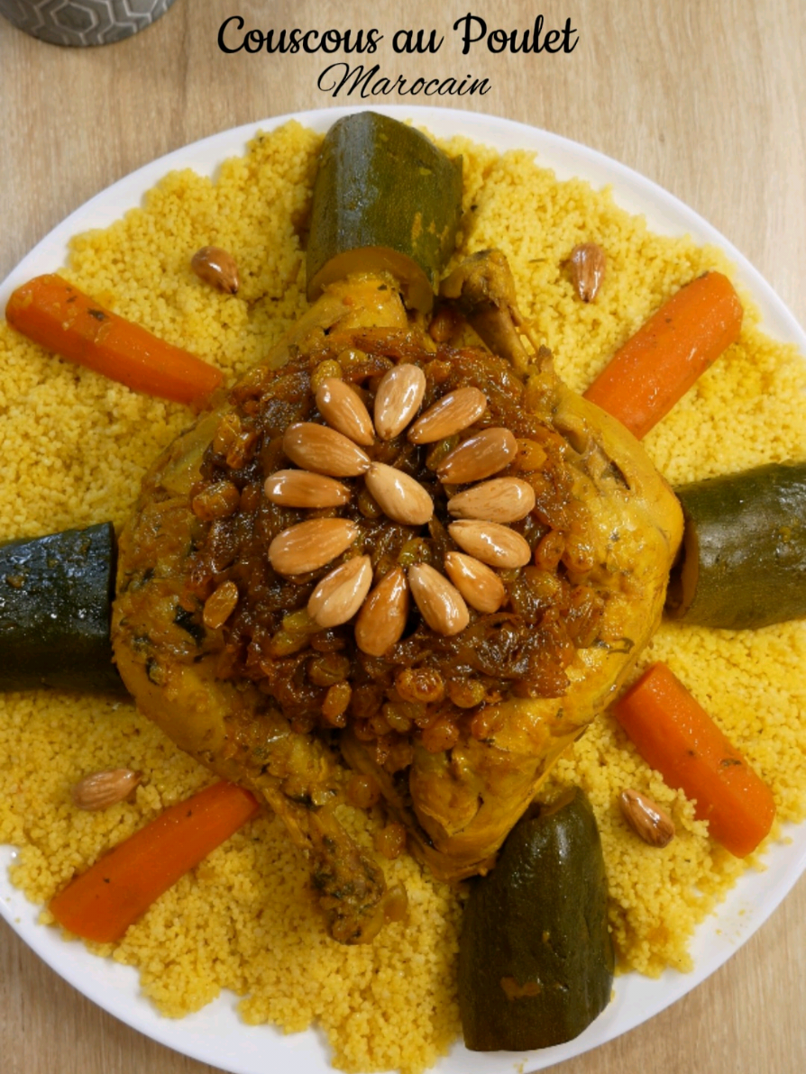 Recette de Couscous ( semoule )  #recette #couscous #semoulecouscous #couscousmarocain #poulet #tfaya #maroc #pourtoi  #ideerecette #ammey