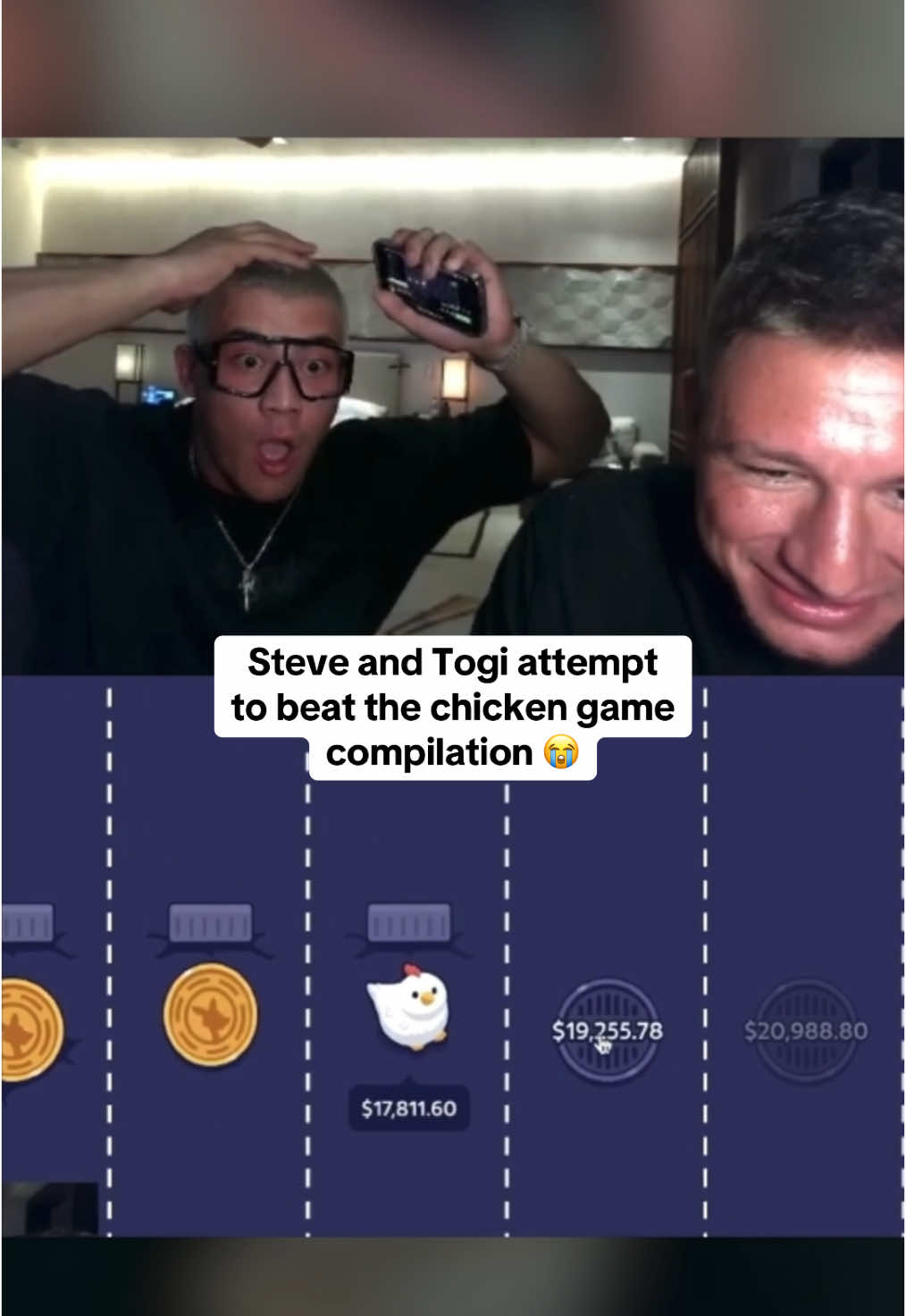 Steve and Togi attempt to beat the chicken game compilation 😭 #kickstreaming #Togi 