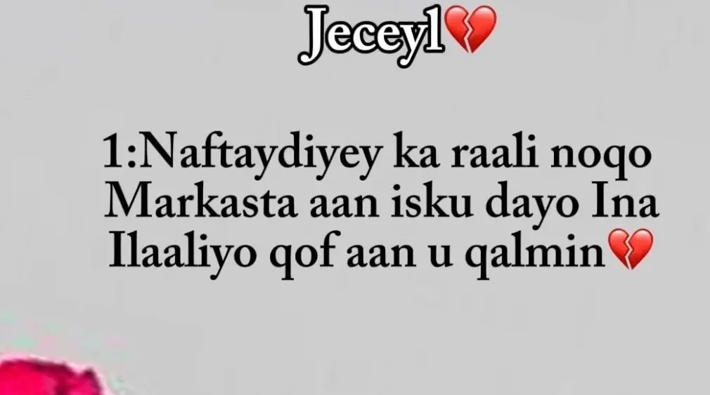 Nafteydoyey ka raali noqo markasta aan isku dayo inaa ilaaliyo qof aan  u qalmin💔🥹