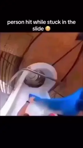 person hit when stuck in the slide #funny #slide #water #jumpscare