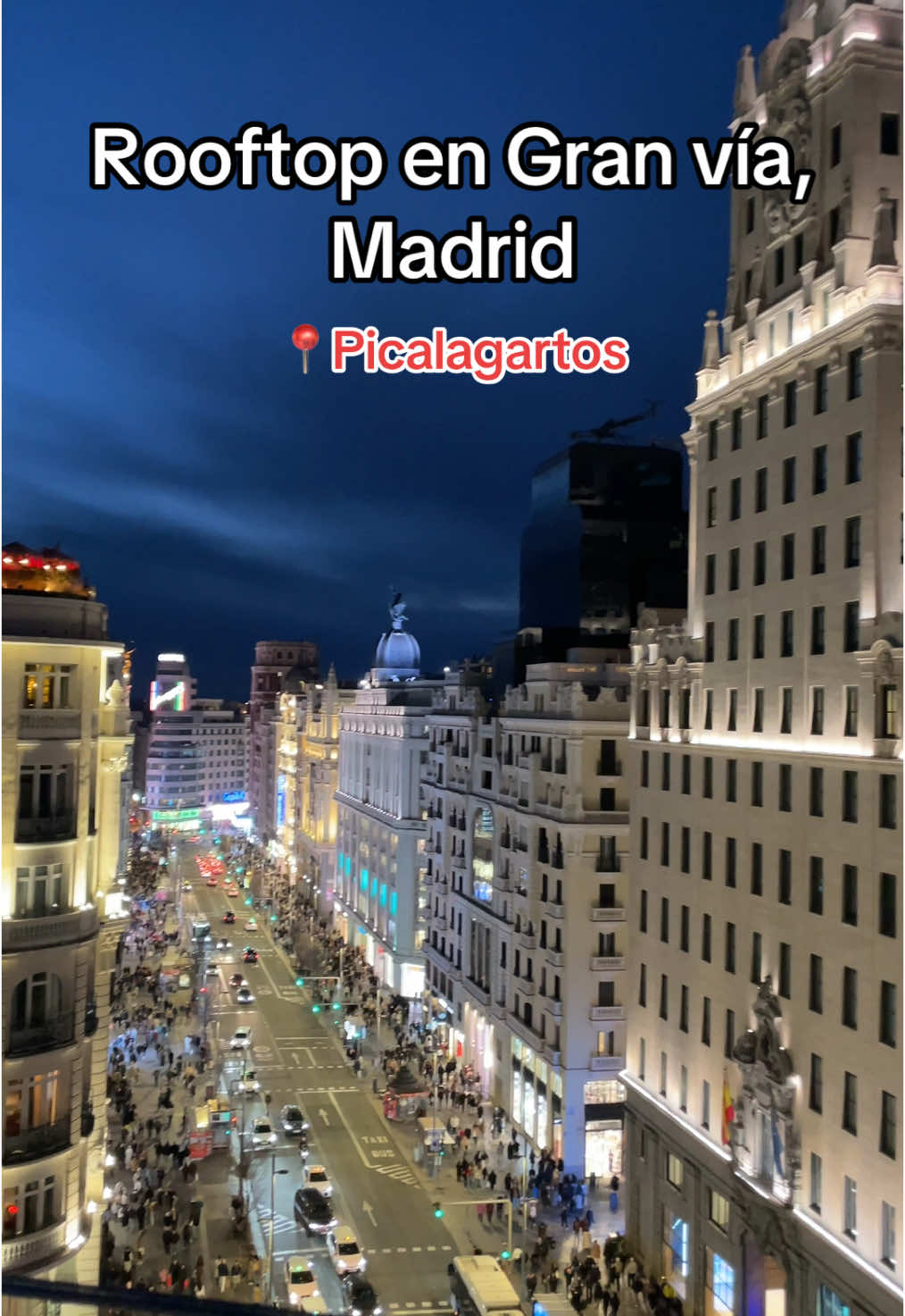 Rooftop Picalagartos 📍Gran vía 21 Una de las mejores vistas de Madrid para ver el atardecer Entrada gratuita(solo tienes que consumir para poder subir) Caña: 5€ Copas: 12-15€ #madrid #granvia #rooftop #españa #terraza #quehacerenmadrid #planesenmadrid #spain #🇪🇸 #susent #planes #skybar #rooftopmadrid #fypp #paratiiii #traveleurope #traveler 