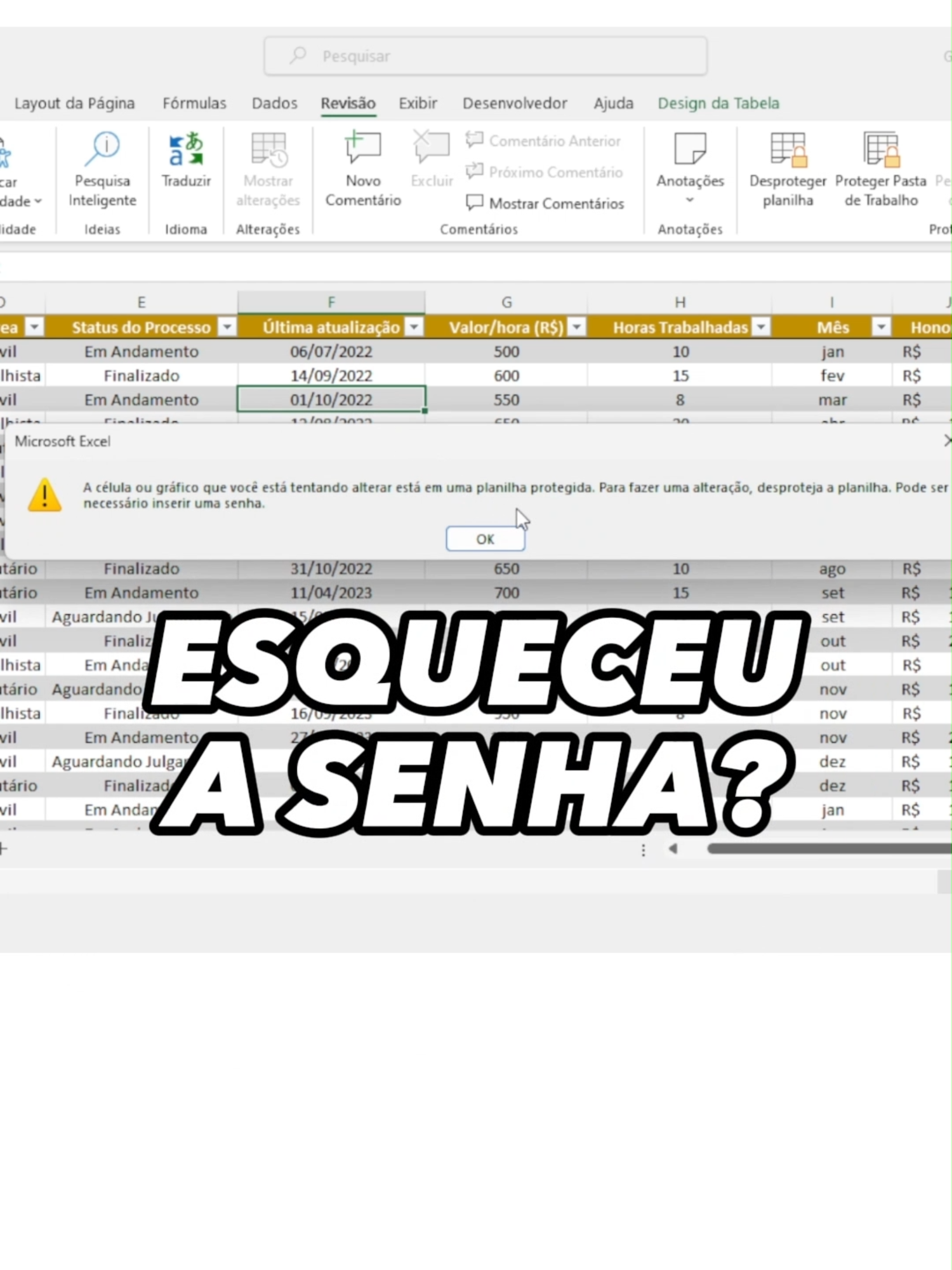 Esqueceu a senha da planilha? Veja como resolver!!#excel #exceltips #procx #relatorio #dashboard #graficos #procv #tabelasdinâmicas