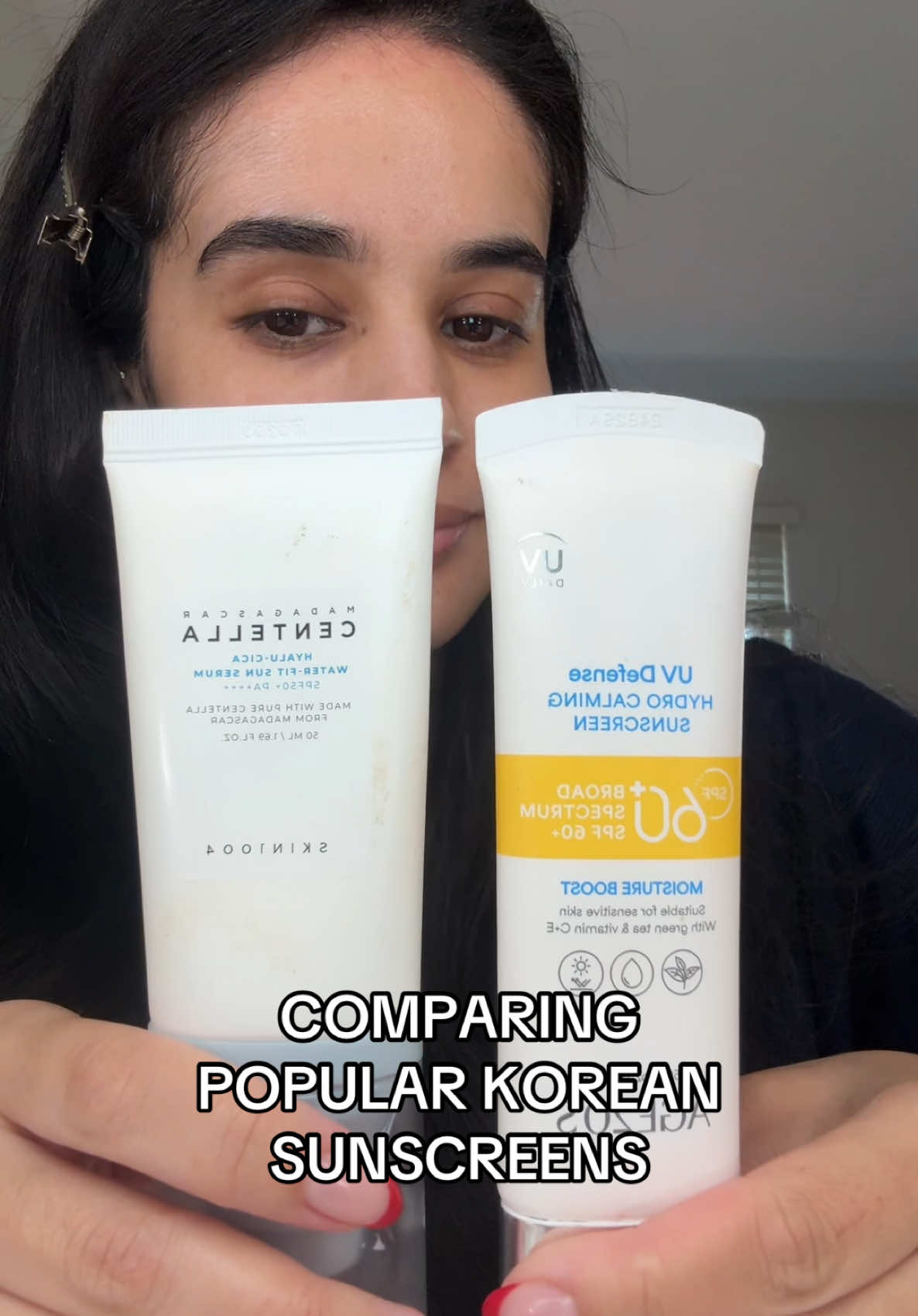 Comparing popular Korean sunscreens #fy #fyp #sunscreen @age20s_global  #age20s #age20ssunscreen #sunscreen #sunscreenviral #age20sunscreen #koreansunscreen #spf #koreanskincare #skin1004